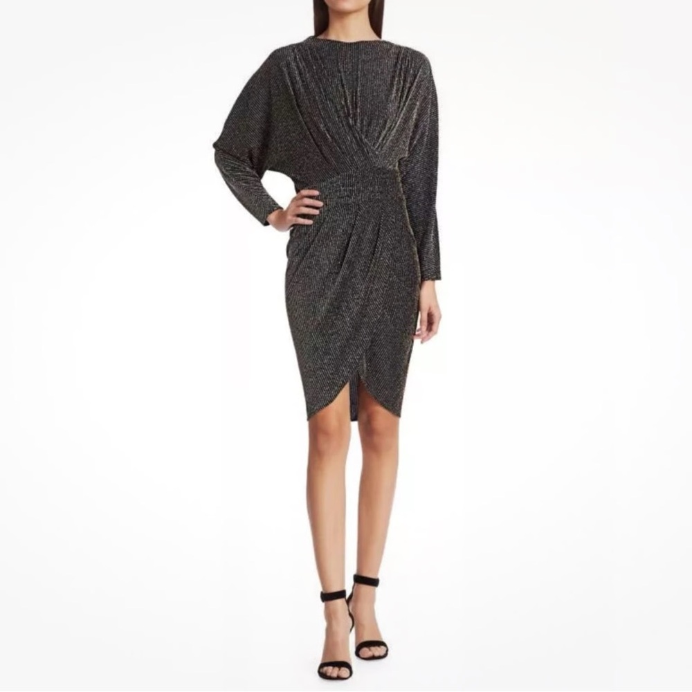 IRO Shimmering Black Long Sleeve Holiday Party Dress NWT